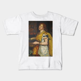 A Girl Carrying Grapes by Valentine Cameron Prinsep Kids T-Shirt